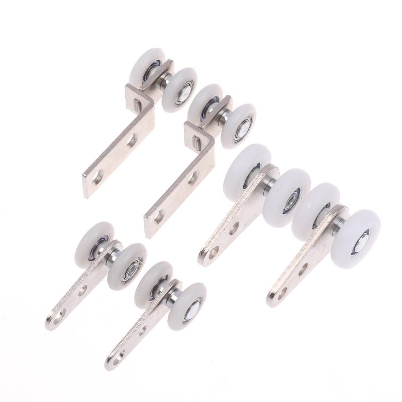 2Pcs Curtain Rails Pulleys Sliding Door Pulley Hanging Track Pulley Block For Sliding Door Cabinets Window Hardware