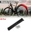 40 Pcs 14G J Bend 228mm X 2mm Bike Bicycle Spokes with Nipples Steel Black