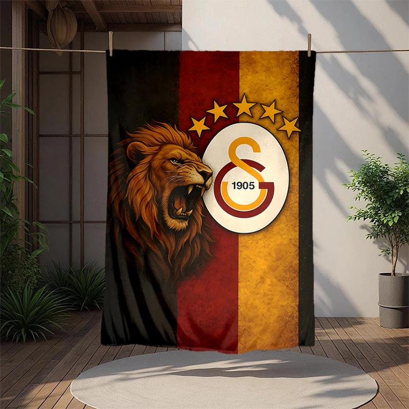 Galatasaray Flannel Blanket Soft Warm All-Season Throw, Design for Camping, Car Travel, Hiking Sofa, Bed, Office Perfect Gift for Parties