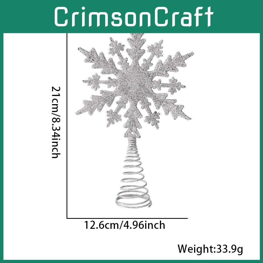 Elegant Iron Art Christmas Tree Topper Snowflake Star In Vibrant Red Silver Gold For Festive Decor
