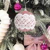 4Pcs Reusable Lace Appliques Christmas Ball 8cm Christmas Decoration Balls  Party