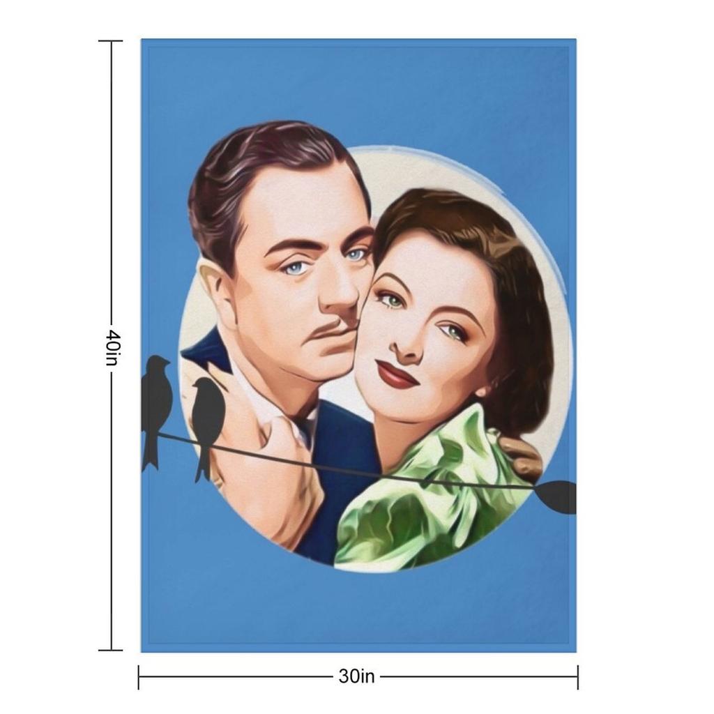 Nick and Nora Full Moon and Birds Throw Blanket Thermal Designers Christmas Gifts Decoratives Blankets