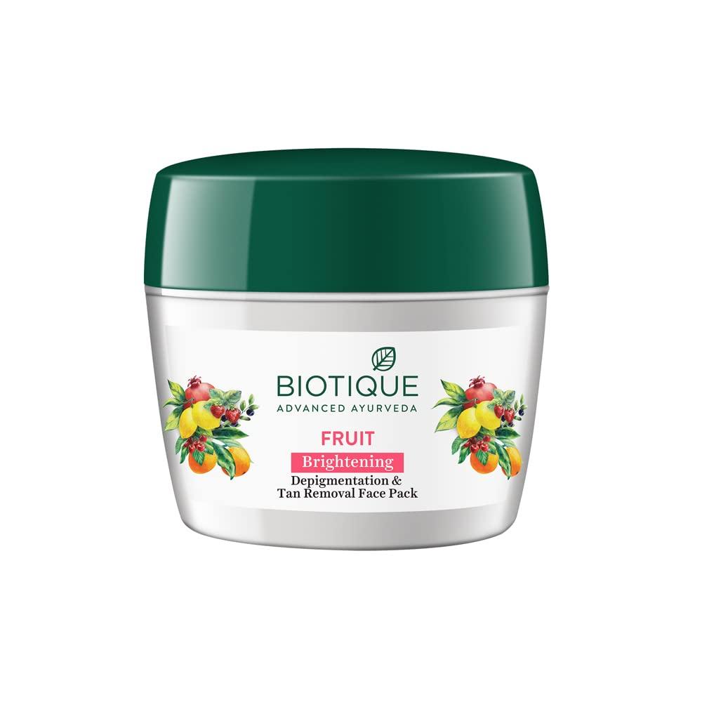 Biotique Fruit Brightening Face Pack 235g – Tan Removal, Depigmentation, Natural Glow for All Skin Types
