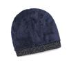 Winter Thick Knitted Hat men's Warm Retro College Style Wool Solid Color Wool Hat
