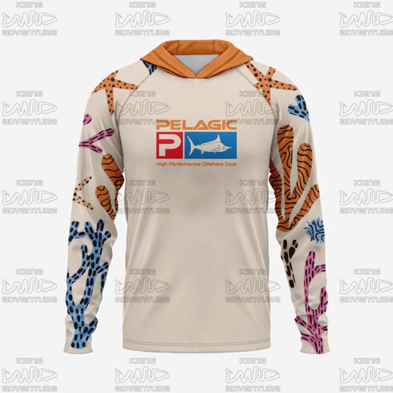 PELAGIC Рубашка с капюшоном для морской рыбалки на открытом воздухе защита от УФ-излучения XS 2790₽