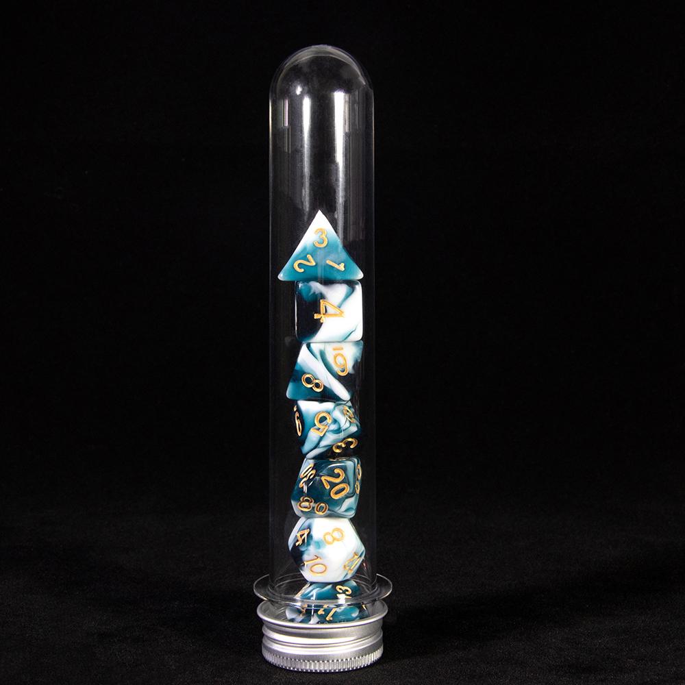 Multi-sided Digital DiceDND Game Dice 7pcs Polyhedral Double Colors Dice with Tube for RPG Board Game Party Supplies