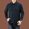 Men's New Long-sleeved Shirt Loose Large-size Top Spring and Autumn Washing Sports Outdoor Pure Cotton Casual Work Shirt