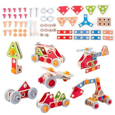 Wooden Building Block Dismantling and Disassembly of Screw Toys Nut Assembly Puzzle Toys Montessori Educational Children's Toys