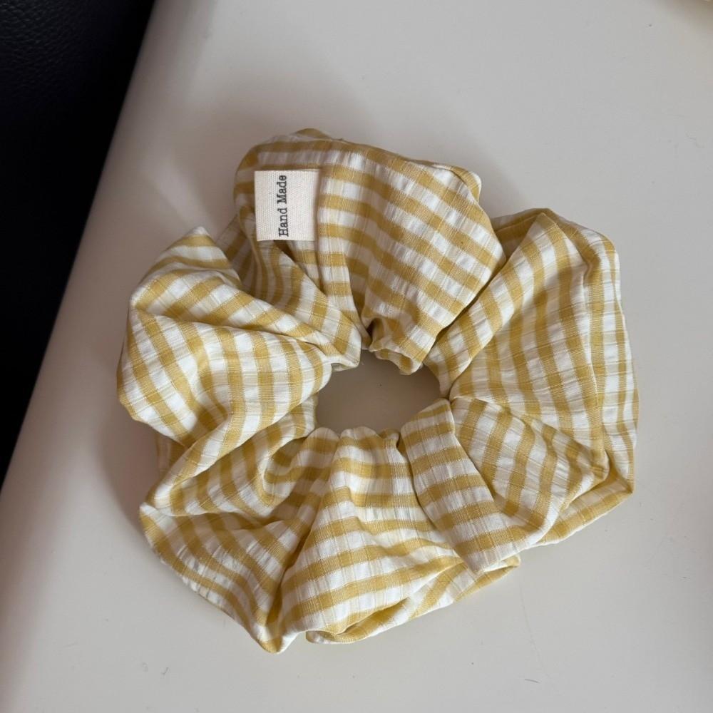 Light Yellow Elastic Hair Ties Minimalist Pattern Hair Rope Sweet Ponytail Hair Scrunchies  Women