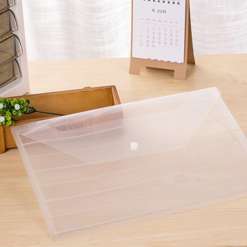 Deli A4 Transparent Plastic Snap File Folder