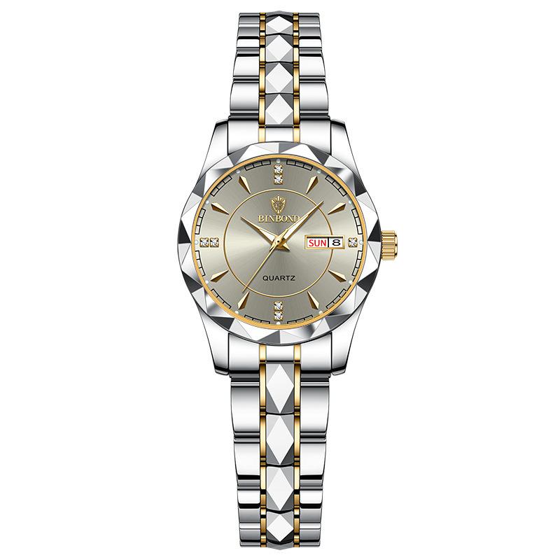 Watch Stainless steel business double calendar waterproof men's watch local tyrant gold watch