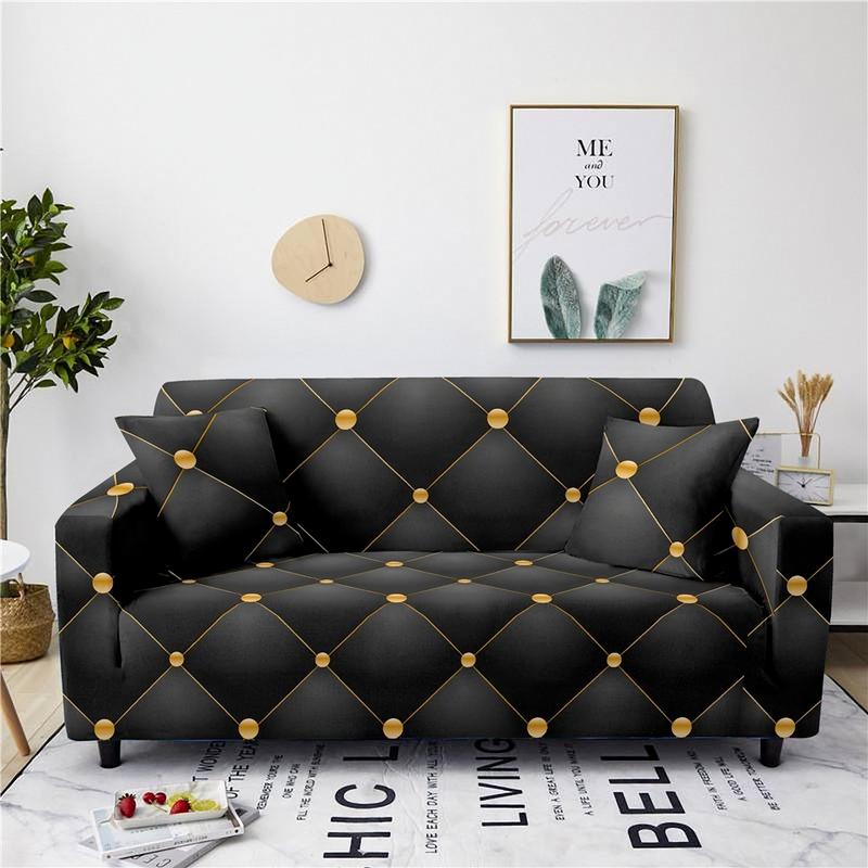 Sofa Cover Full Cover Fabric Stretch Leather Sofa Cushion Combination Sofa Towel Full Cover Abstract Geometric Pattern