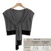 Trendy Lightweight Knitted Shawl Striped Thin Shoulder Protection Scarf Solid Color Soft Fake Collar Office Wear