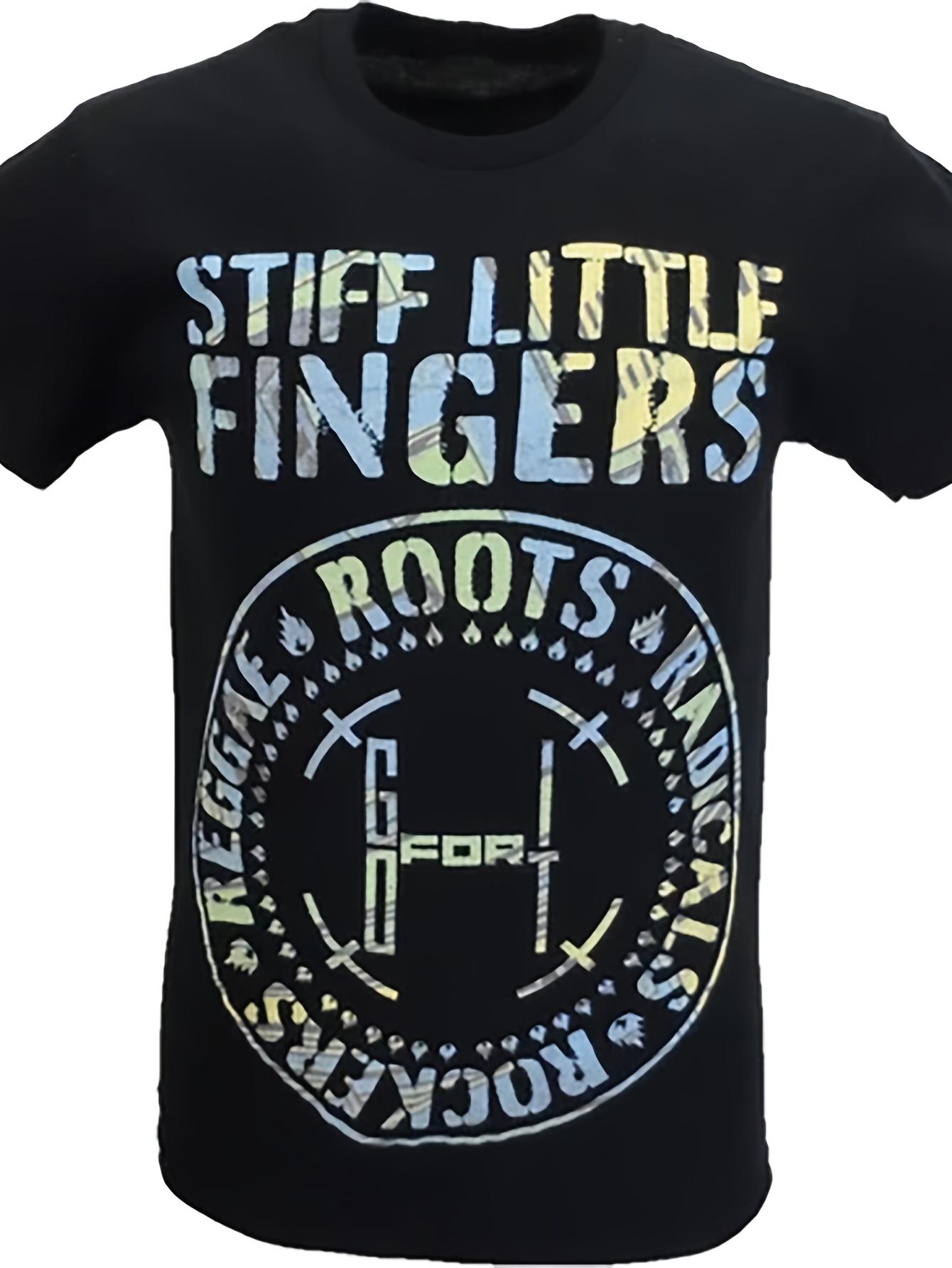 Men s/Unisex Stiff Little Fingers& Roots Radicals Punk Logo T-Shirt- Music-themed T-shirt XS