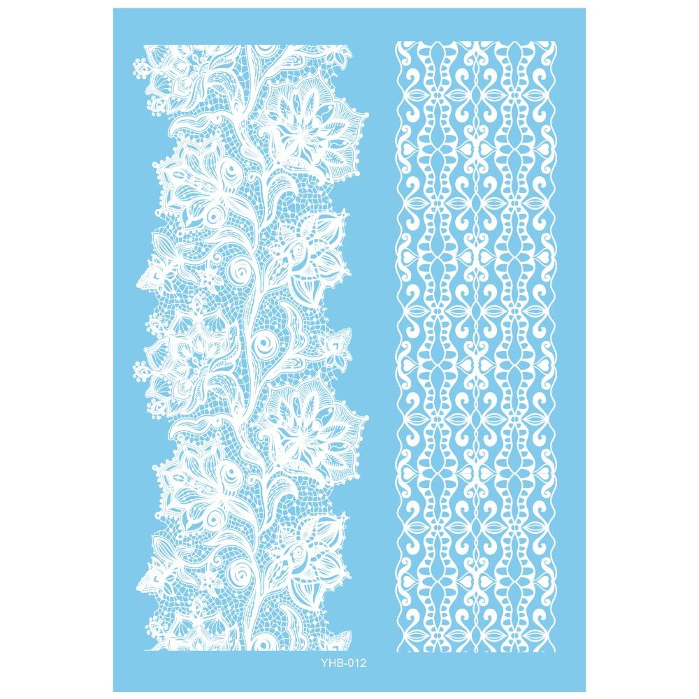 Lace Flower White Tattoo Stickers Long-lasting Butterfly Tattoo Stickers Women Men
