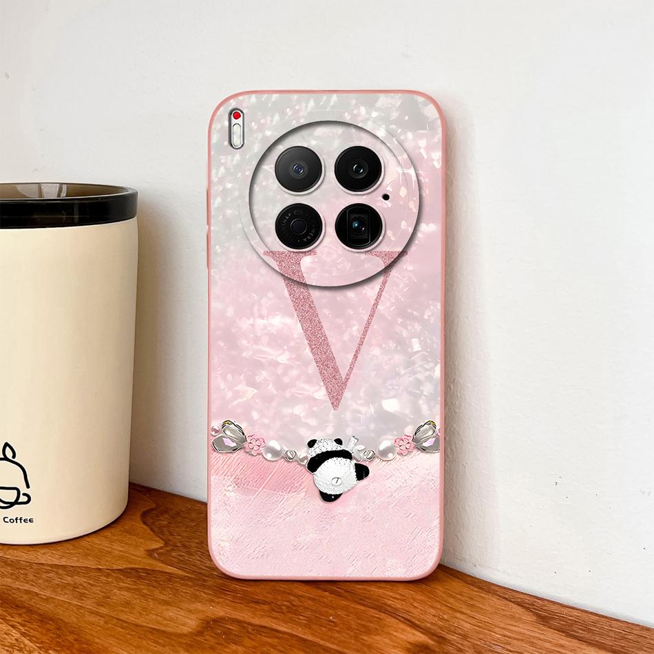 For Tecno Camon 40 30 20 Premier 5G Phone Case Cute Panda Letters Soft High Quality Liquid Silicone Shockproof Couple Back Cover