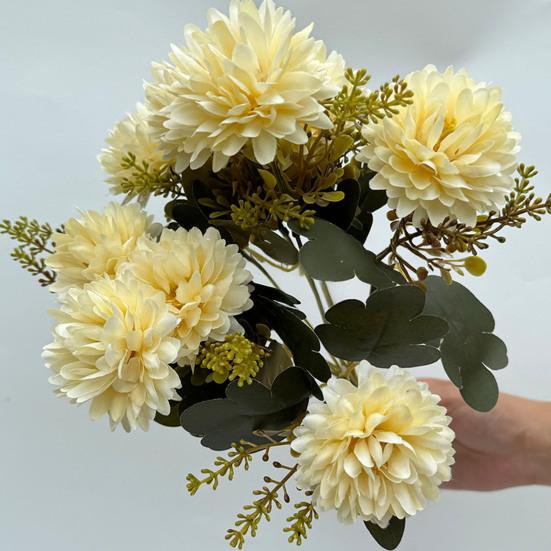 Chrysanthemum Bunch Faux Flowers with Bendable Stems Realistic Fake Flowers
