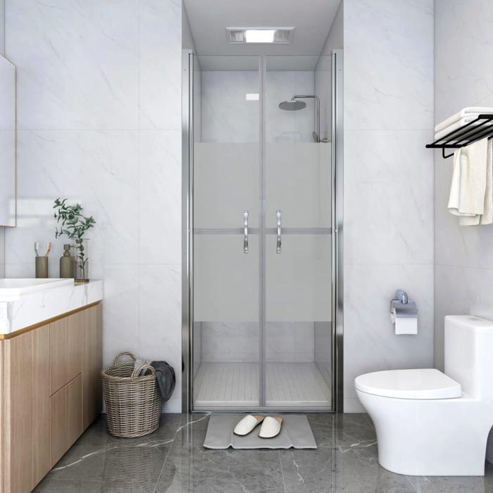 VidaXL Porte de douche ESG demi-dépoli 96x190 cm 148790