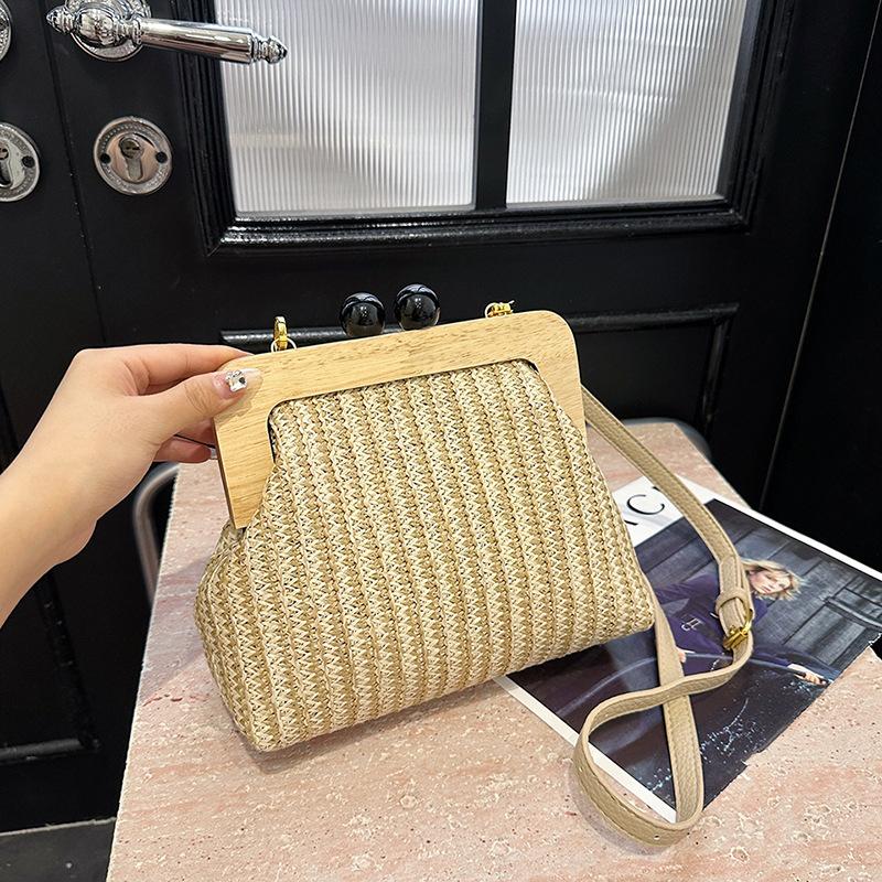 Fashionable and Trendy Straw-woven Small Square Bag Stylish and Versatile Personalized Single-shoulder Crossbody Bag