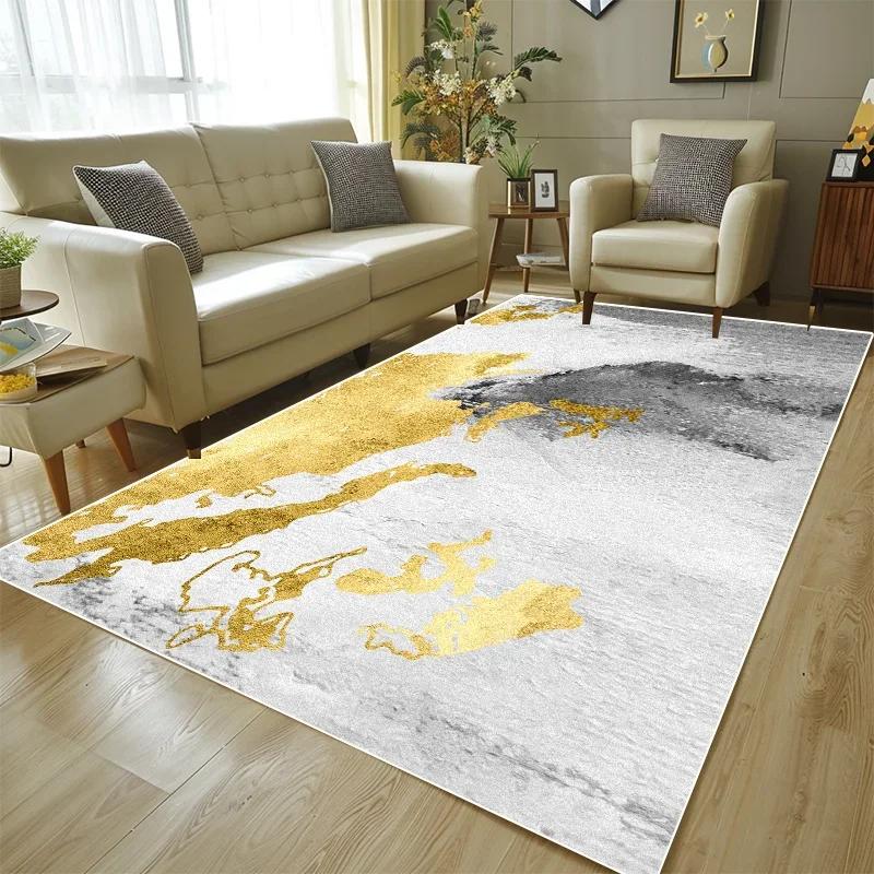 Nordischer Moderner Abstrakter Teppich Wohnzimmerdekoration Küche Badezimmer Eingangsbereich Waschbar 160x230 Teppich Schmutzabweisende Große Matten