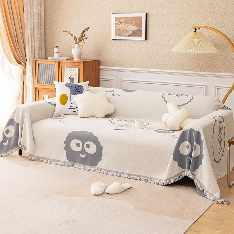 Chenille Sofabezug Cartoon Kohlenkugel Sofakissenbezug Handtuch Alle Jahreszeiten Universeller Bezug Sofa-Handtuch.