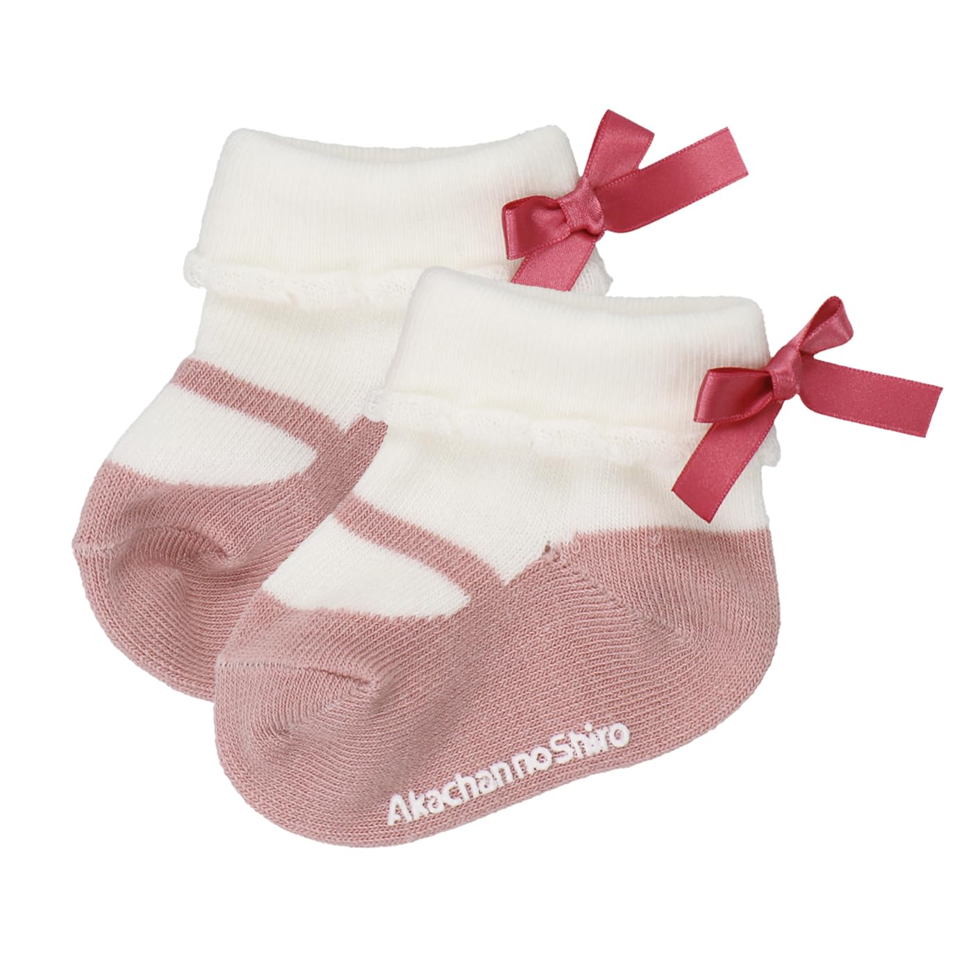 

Baby Castle Strap Made in Japan Socks, 9-11cm, Ribbon, розовый