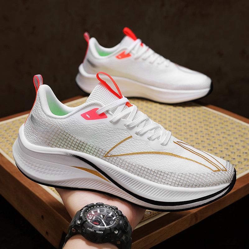 Summer running shoes men's carbon plate shock absorption small size sports shoes breathable couple casual travel shoes professional ultra-light runni