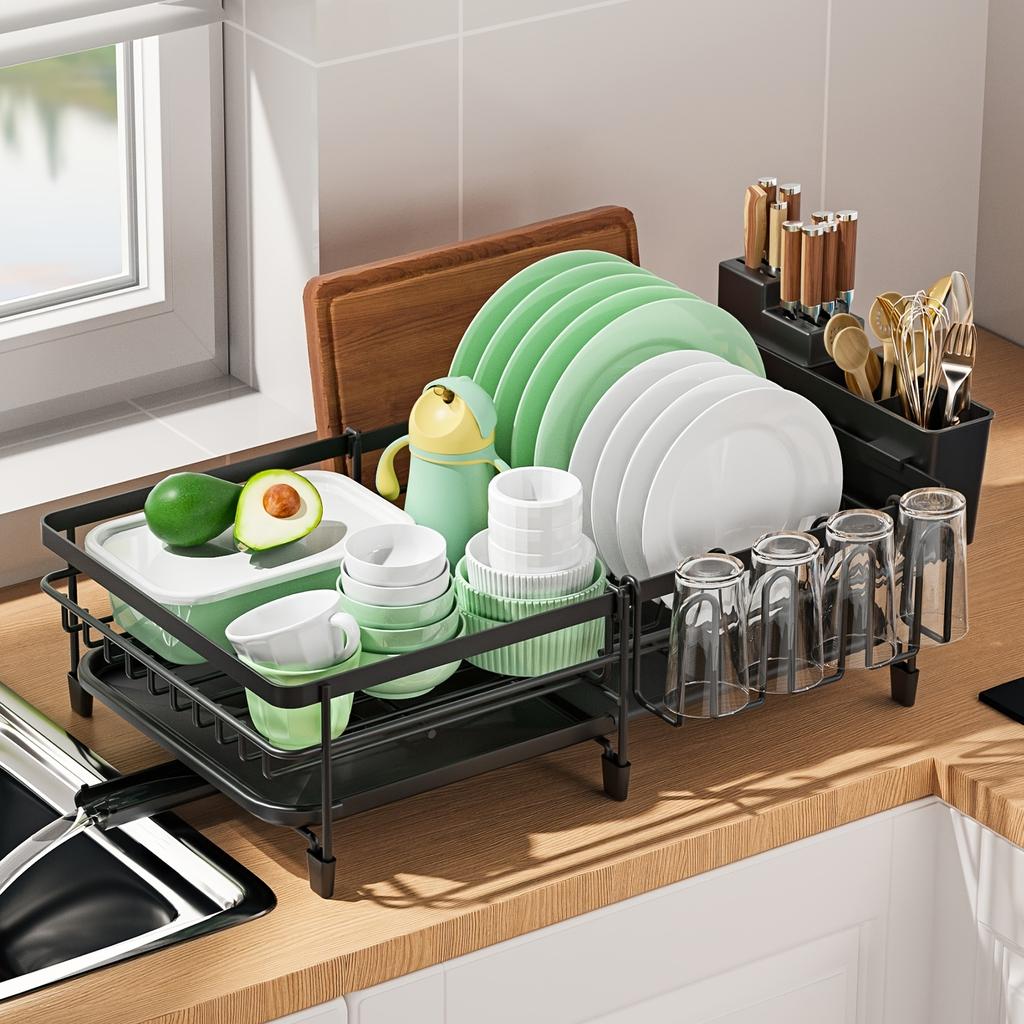 1pc large utensil drying rack, extendable utensil rack, multifunctional utensil rack for kitchen counter.