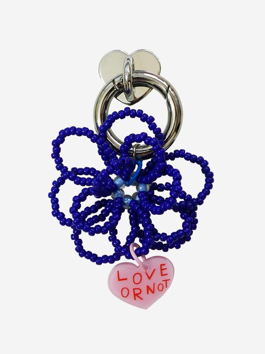 

Love or not Blue Flower Beads Keyirng&Tok Blue