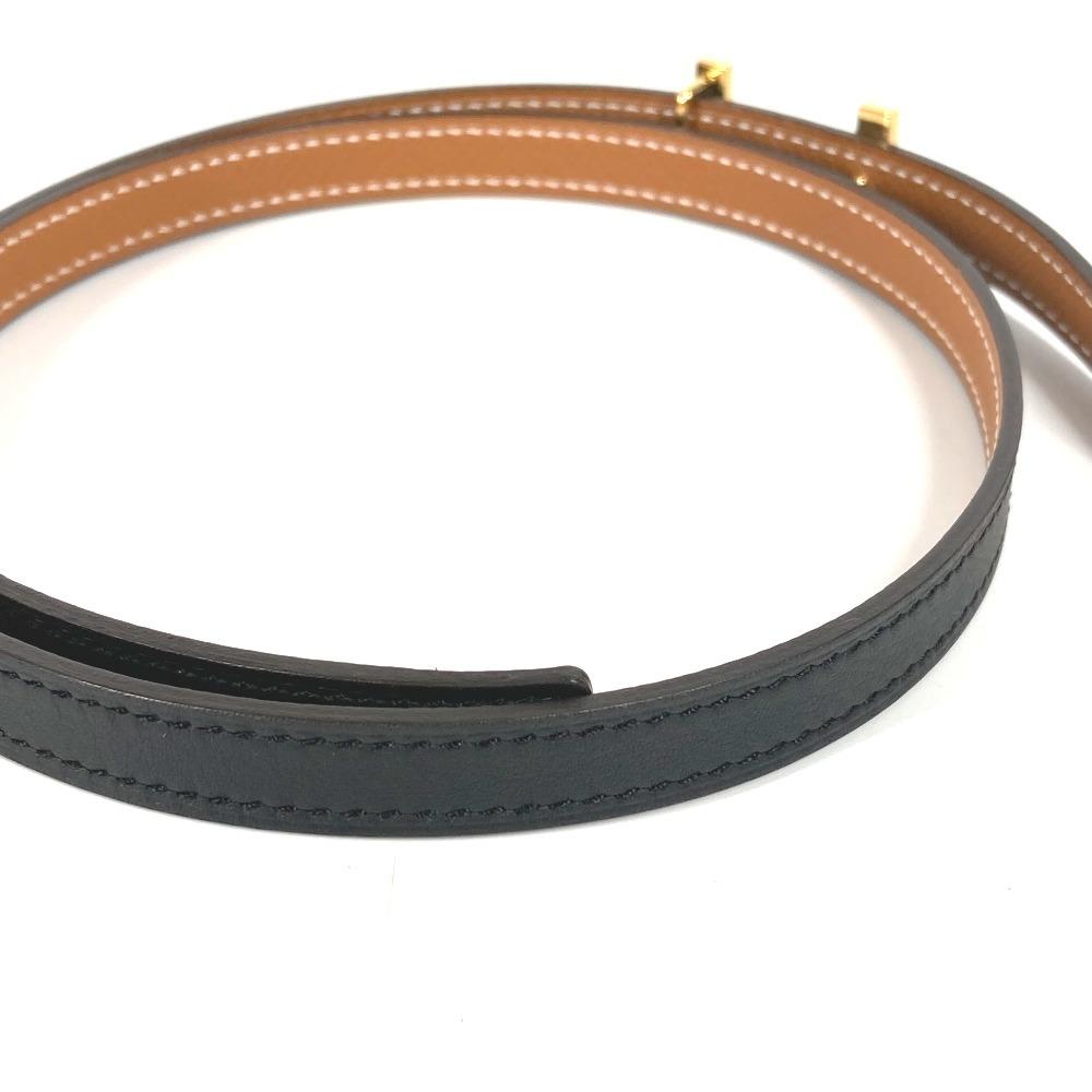 Hermes Thin Belt Focus Reversible Belt H Belt  Belt Leather Black/GoldHardware