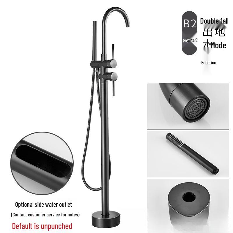 Floor-Mounted Bathtub Faucet with Handheld Shower