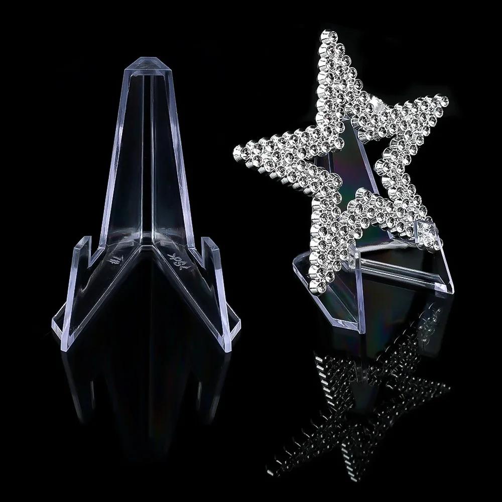 1-10Pcs Acrylic Display Stand Triangle Commemorative Coin Watch Card Holder Transparent Display Rack for Exhibitions Home Decor