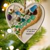 Wishing You Lots of Love And Happiness Sea Glass Ornament Handcrafted Round/Heart-Shaped Sea Glass Keepsake Christmas Tree Hanging Ornament