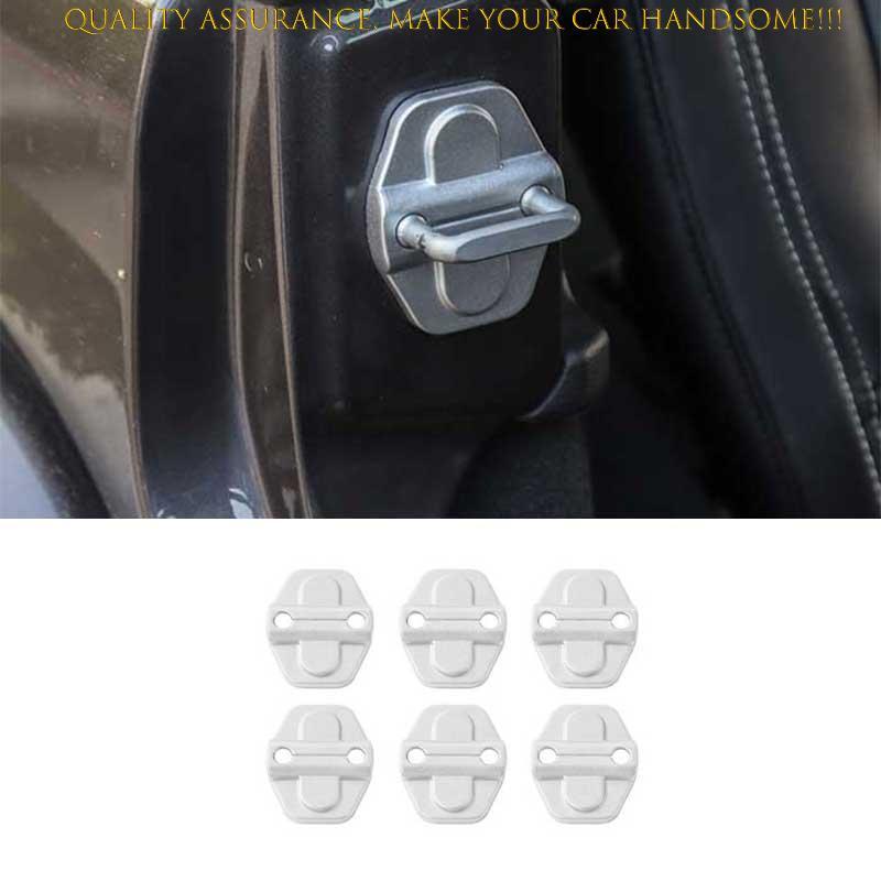 For Jeep Wrangler JL 2018-2024 Matte Silver Door Lock Buckle Protect Cover Trim