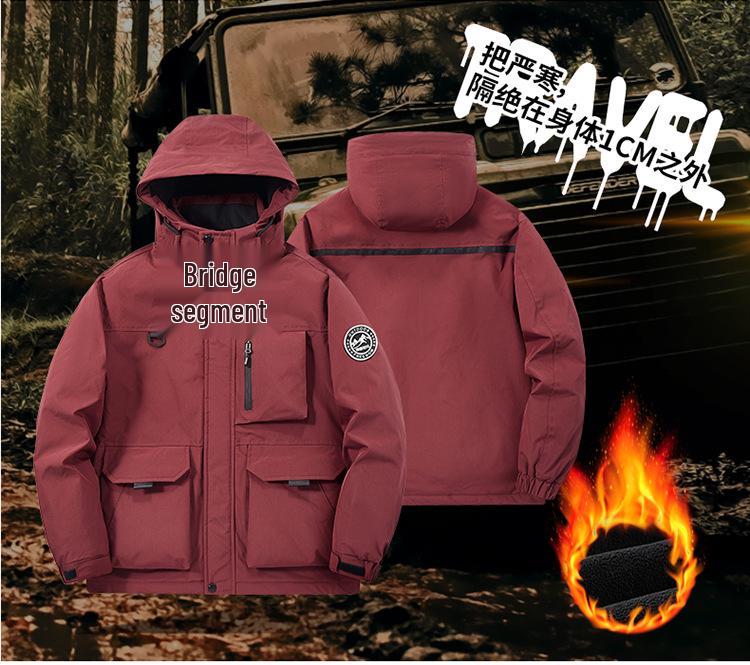2025 Men's Hooded Cotton Jacket - Autumn Winter Workwear, Casual Outdoor Warm Coat 99668