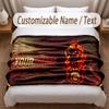 Galatasaray FC Printed Flannel Blanket Custom Name Text Soft Warm Throw For Bedroom Holiday Gift