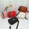 Rilibegan Embroidered Camera Bag Material Casual Small Square Bag Versatile Single Shoulder Bag Printed Shoulder Strap
