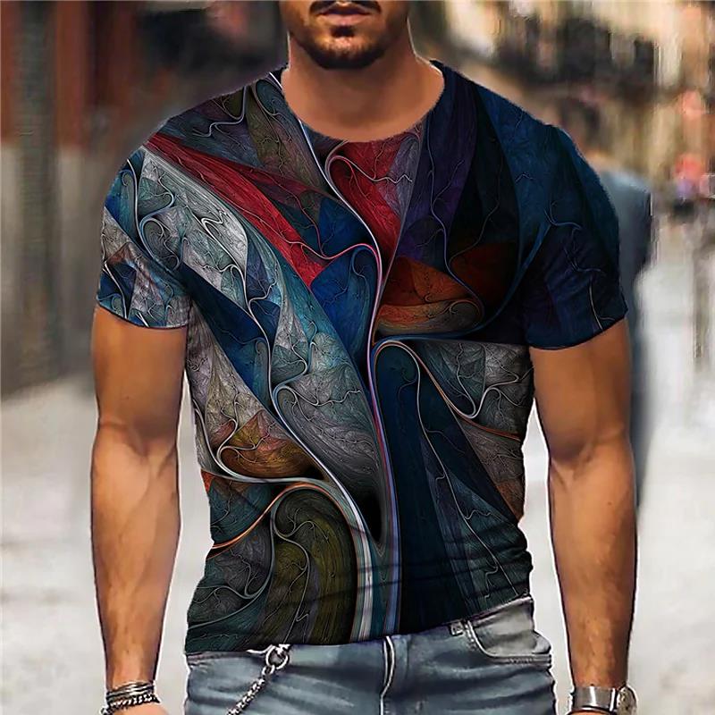 Summer Fashion Cool Graffiti Men's t-shirt New Casual Personality Hip Hop streetwear Fun Printed Round Neck Short Sleeve Tees
