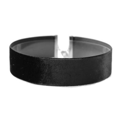 Plus Wide Choker Velvet Kids Metal Fittings Silver 3 Sizes Made In Japan L [D Arts] Men's Women's (Black, Size)