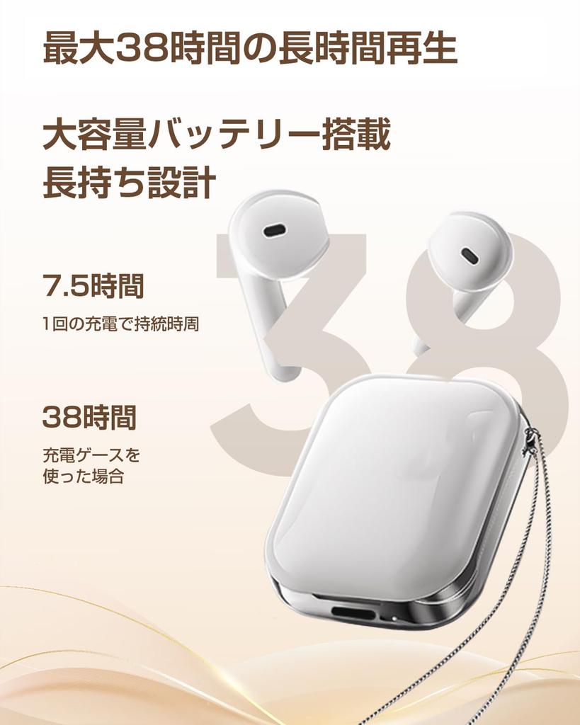 [2025 Upgraded] Wireless Bluetooth 5.4 Earbuds, Compact and Lightweight, Cordless, 40 Hours of Playtime, Hi-Fi, Automatic Pairing, Touch-Sensitive