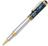 Xezo Maestro Solid 925 Sterling Silver Blue Paua Seashell Handcrafted Serialized Fine Rollerball 18K Gold No Two Are Pen. Plated. Alike.