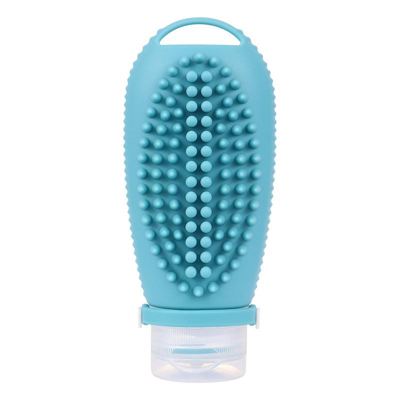 Silicone Portable Business Trip Shampoo Massage Brush Lotion Bottle Shampoo Brush Two-in-One Travel Sub-Bottle