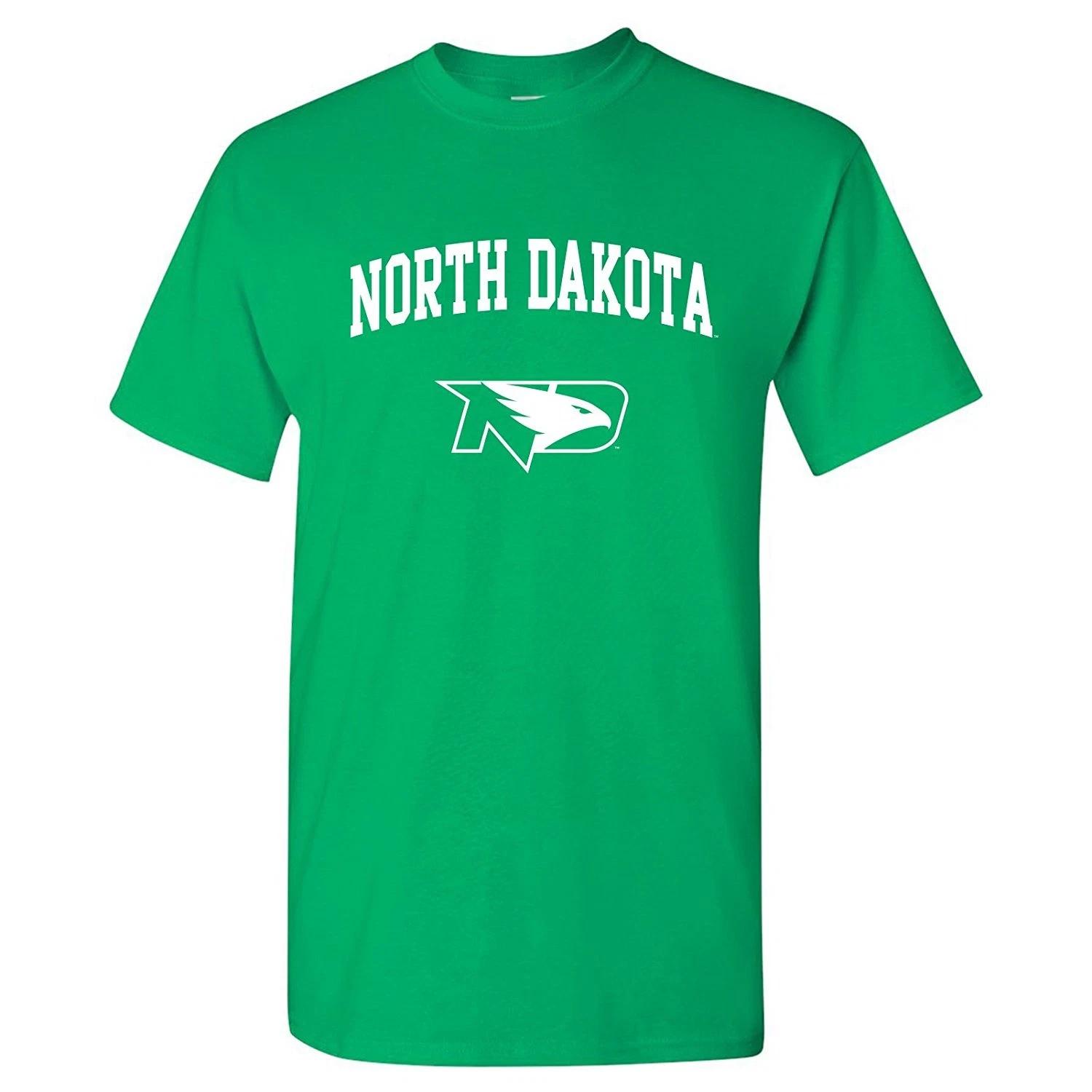 North Dakota Fighting Hawk Arch Logo - NCAA Sports Licensed T-Shirt - Green M