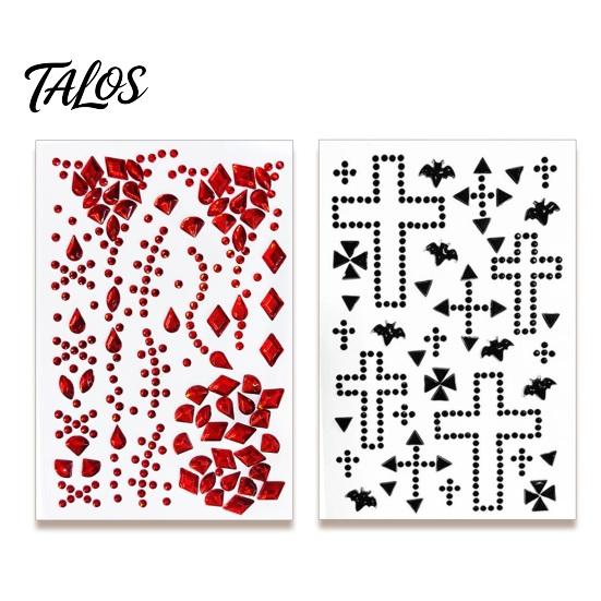 Waterproof Gem Makeup Decals Halloween Scar Face Stickers, Rhinestone Wound Body Art Glow In The Dark Party Gems Decals, Self Adhesive Temporary