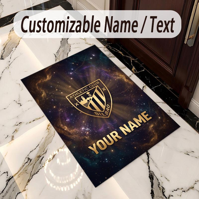 Crystal Velvet Rug Athletic Bilbao FC Print Custom Name Text Floor Mat Home Decor