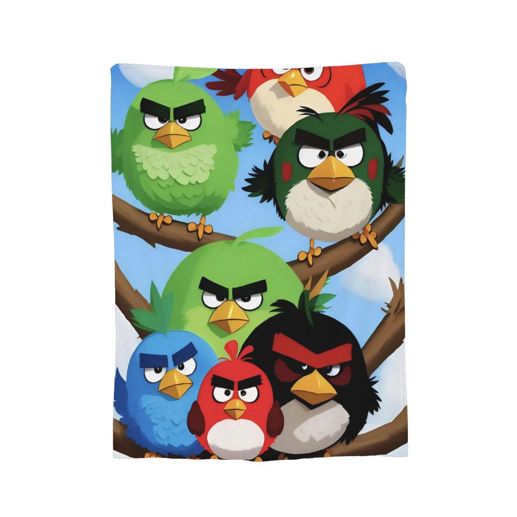 A-Angry Anime B-Birds Games Red Fleece Throw Blankets Blanket for Bedding Car Super Warm Bedspread,