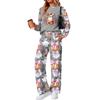 Women's Halloween Print Hoodie and Jogger Pants Set, Round Neck Loose Fit Casual Sweatsuit