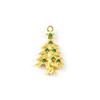 2 PCs Brass & Cubic Zirconia Charms 18K Gold Plated Christmas Tree Micro Pave Pendants For DIY Necklace Bracelet Jewelry Making
