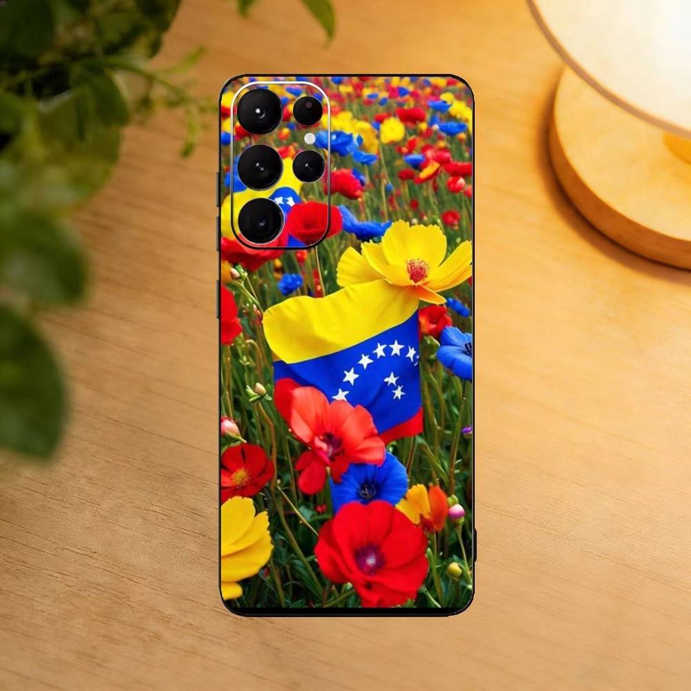 I Love Venezuela  Phone Case For Samsung S25,24,23,22,30,21,10,9,Ultra,Plus,Lite Soft Black Case