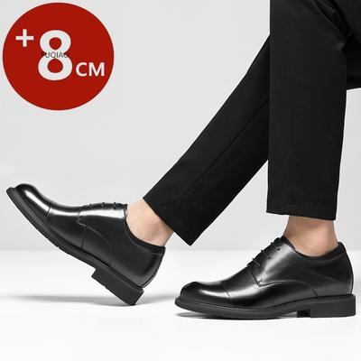 Zapatos Oxford de Vestir de Cuero Genuino para Hombre 6cm/8cm Elevador Oculto Aumento de Altura Suela Blanda Formal de Negocios Cómodos con Cordones